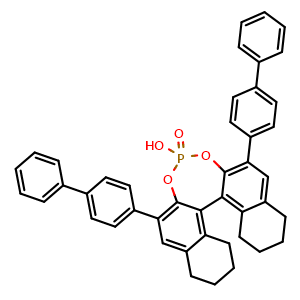 Chemical structure of (11bS)-2,6-Di([1,1'-biphenyl]-4-yl)-4-hydroxy-8,9,10,11,12,13,14,15-octahydrodinaphtho[2,1-d:1',2'-f][1,3,2]dioxaphosphepine 4-oxide , CAS 2635339-78-3, AChemBlock W163360