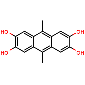 Chemical structure of 9,10-Dimethylanthracene-2,3,6,7-tetraol , CAS 13979-56-1, AChemBlock W163378