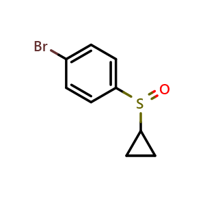 Chemical structure of 1-Bromo-4-(cyclopropylsulfinyl)benzene , CAS 1906861-35-5, AChemBlock W163408
