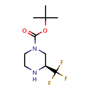 Chemical structure of Tert-butyl (S)-3-(trifluoromethyl)piperazine-1-carboxylate , CAS 1240587-95-4, AChemBlock W163422