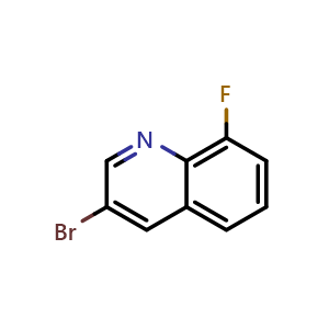 Chemical structure of 3-Bromo-8-fluoroquinoline , CAS 855477-01-9, AChemBlock W163430