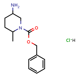Chemical structure of Benzyl 5-amino-2-methylpiperidine-1-carboxylate hydrochloride , CAS 2304583-98-8, AChemBlock W163436