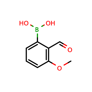 Chemical structure of (2-Formyl-3-methoxyphenyl)boronic acid , CAS 958030-46-1, AChemBlock W163445