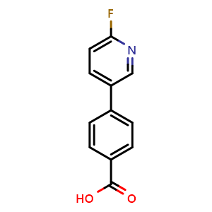 Chemical structure of 4-(6-Fluoro-3-pyridinyl)benzoic acid , CAS 928658-24-6, AChemBlock W163459