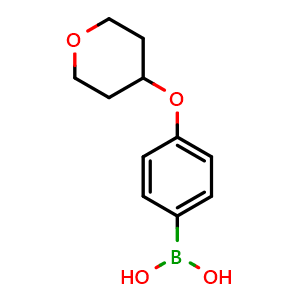 Chemical structure of [4-(Oxan-4-yloxy)phenyl]boronic acid , CAS 279261-92-6, AChemBlock W163474