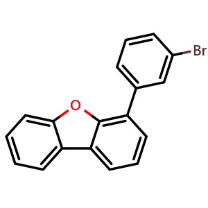 Chemical structure of 4-(3-Bromophenyl)-dibenzofuran , CAS 887944-90-3, AChemBlock W163568