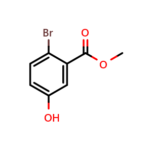 Chemical structure of Methyl 2-bromo-5-hydroxybenzenecarboxylate , CAS 154607-00-8, AChemBlock W163571