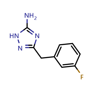 Chemical structure of 3-(3Fluorobenzyl)-1H-1,2,4-triazol-5-amine , CAS 627544-97-2, AChemBlock W163581