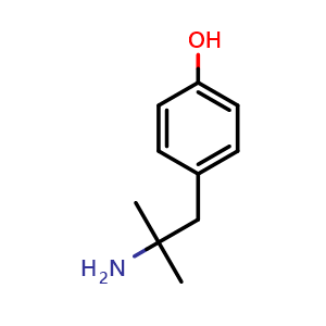Chemical structure of 4-(2-Amino-2-methylpropyl)phenol , CAS 51706-55-9, AChemBlock W163601