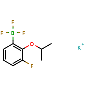 Chemical structure of potassium trifluoro(3-fluoro-2-isopropoxyphenyl)borate , AChemBlock W163624