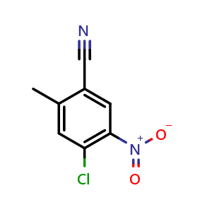 Chemical structure of 4-Chloro-2-methyl-5-nitrobenzonitrile , CAS 178448-14-1, AChemBlock W163632