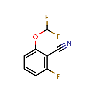 Chemical structure of 2-(Difluoromethoxy)-6-fluorobenzonitrile , CAS 221202-14-8, AChemBlock W163633
