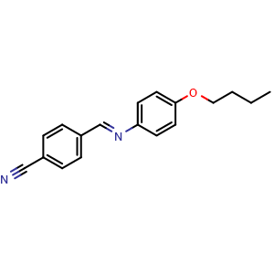 Chemical structure of 4-(((4-Butoxyphenyl)imino)methyl)benzonitrile , CAS 55873-21-7, AChemBlock W163643
