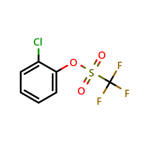 Chemical structure of 2-Chlorophenyl trifluoromethanesulfonate , CAS 66107-36-6, AChemBlock W163645