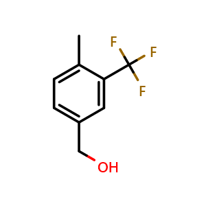 Chemical structure of (4-Methyl-3-(trifluoromethyl)phenyl)methanol , CAS 261952-15-2, AChemBlock W163695