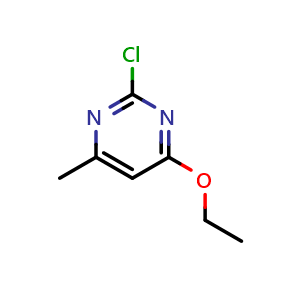 Chemical structure of 2-Chloro-4-ethoxy-6-methylpyrimidine , CAS 37482-64-7, AChemBlock W163717