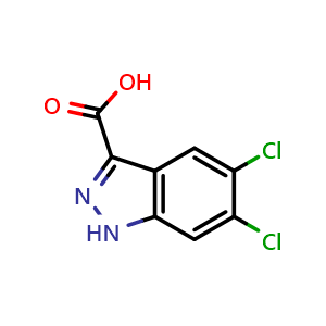 Chemical structure of 5,6-Dichloro-1H-indazole-3-carboxylic acid , CAS 124459-91-2, AChemBlock W163731