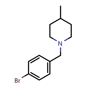 Chemical structure of 1-(4-Bromobenzyl)-4-methylpiperidine , CAS 891403-21-7, AChemBlock W163733