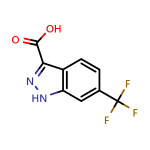Chemical structure of 6-(Trifluoromethyl)-1H-indazole-3-carboxylic acid , CAS 887576-98-9, AChemBlock W163738