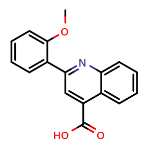 Chemical structure of 2-(2-Methoxyphenyl)quinoline-4-carboxylic acid , CAS 181048-49-7, AChemBlock W163774