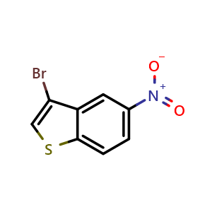 Chemical structure of 3-Bromo-5-nitrobenzo[b]thiophene , CAS 19492-95-6, AChemBlock W163775