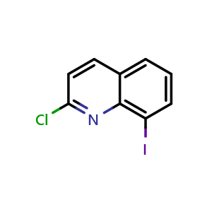 Chemical structure of 2-Chloro-8-iodoquinoline , CAS 1339174-14-9, AChemBlock W163793