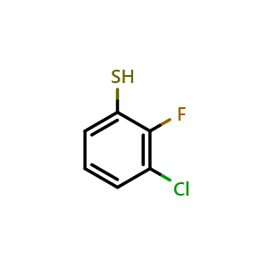 Chemical structure of 3-Chloro-2-fluorobenzenethiol , CAS 1121585-29-2, AChemBlock W163799