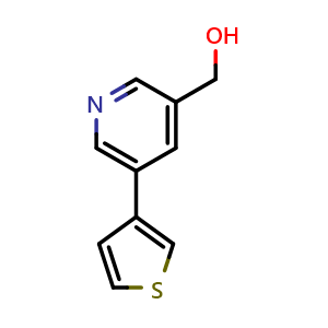 Chemical structure of (5-(thiophen-3-yl)pyridin-3-yl)methanol , CAS 223563-61-9, AChemBlock W163825