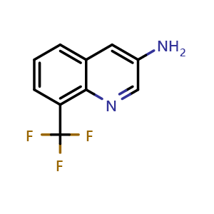 Chemical structure of 8-(Trifluoromethyl)quinolin-3-amine , CAS 347146-22-9, AChemBlock W163828