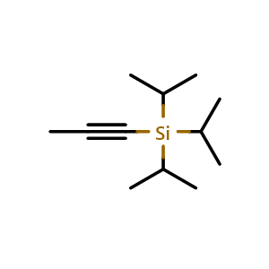 Chemical structure of 1-(Triisopropylsilyl)-1-propyne , CAS 82192-57-2, AChemBlock W163840