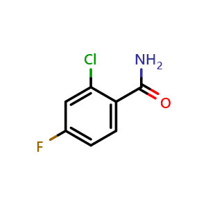 Chemical structure of 2-Chloro-4-fluorobenzamide , CAS 88578-90-9, AChemBlock W163841