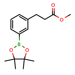 Chemical structure of Methyl 3-(3-(4,4,5,5-tetramethyl-1,3,2-dioxaborolan-2-yl)phenyl)propanoate , CAS 917024-58-9, AChemBlock W163843