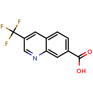 Chemical structure of 3-(Trifluoromethyl)quinoline-7-carboxylic acid , CAS 1951439-59-0, AChemBlock W163851
