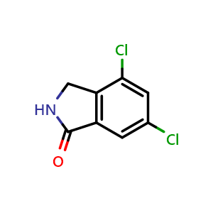 Chemical structure of 4,6-Dichloroisoindolin-1-one , CAS 74572-30-8, AChemBlock W163862