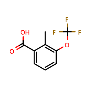 Chemical structure of 2-Methyl-3-(trifluoromethoxy)benzoic acid , CAS 1261764-39-9, AChemBlock W163868