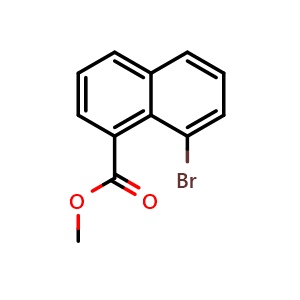 Chemical structure of Methyl 8-bromo-1-naphthoate , CAS 38058-95-6, AChemBlock W163892
