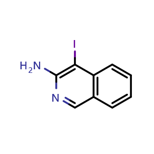 Chemical structure of 4-Iodoisoquinolin-3-amine , CAS 503089-88-1, AChemBlock W163896