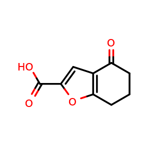 Chemical structure of 4-Oxo-4,5,6,7-tetrahydrobenzofuran-2-carboxylic acid , CAS 108249-48-5, AChemBlock W163903