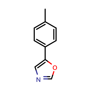 Chemical structure of 5-(4-Methylphenyl)-1,3-oxazole , CAS 143659-19-2, AChemBlock W163905