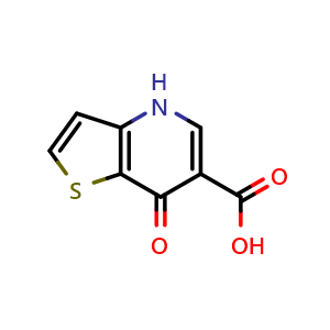Chemical structure of 7-Oxo-4,7-dihydrothieno[3,2-b]pyridine-6-carboxylic acid , CAS 90691-08-0, AChemBlock W163906