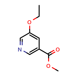 Chemical structure of Methyl 5-ethoxynicotinate , CAS 874285-06-0, AChemBlock W163926