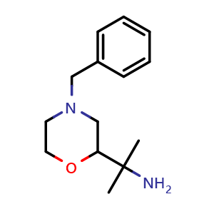Chemical structure of 2-(4-Benzylmorpholin-2-yl)propan-2-amine , CAS 2228572-74-3, AChemBlock W163933