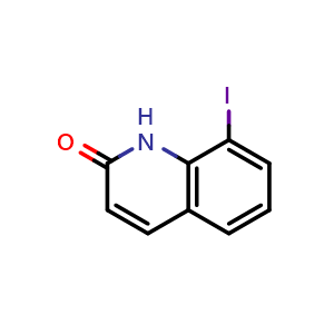 Chemical structure of 8-Iodoquinolin-2(1H)-one , CAS 1261578-65-7, AChemBlock W163936