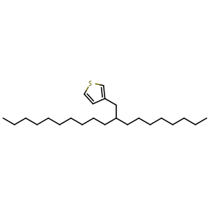 Chemical structure of 3-(2-Octyldodecyl)thiophene , CAS 1268060-76-9, AChemBlock W163942