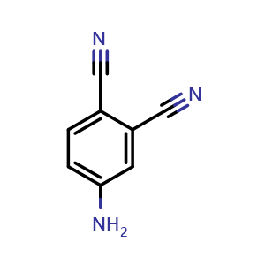 Chemical structure of 4-Aminophthalonitrile , CAS 56765-79-8, AChemBlock W163943