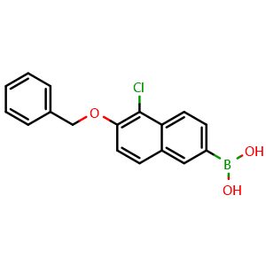 Chemical structure of (6-(Benzyloxy)-5-chloronaphthalen-2-yl)boronic acid , AChemBlock W163965