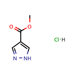 Chemical structure of Methyl 1H-pyrazole-4-carboxylate hydrochloride , CAS 181997-36-4, AChemBlock W163969