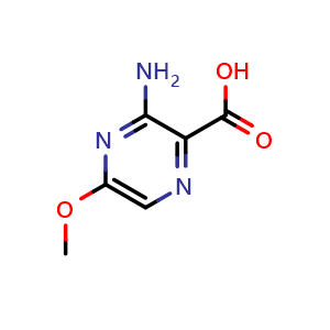 Chemical structure of 3-Amino-5-methoxypyrazine-2-carboxylic acid , CAS 1262860-66-1, AChemBlock W163984