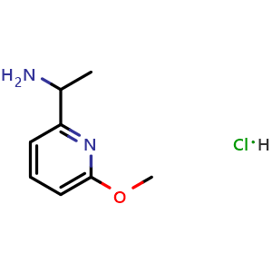 Chemical structure of 1-(6-Methoxypyridin-2-yl)ethan-1-amine hydrochloride , CAS 1643978-65-7, AChemBlock W164023