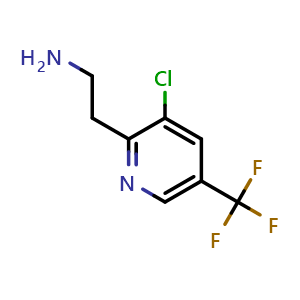 Chemical structure of 2-(3-Chloro-5-(trifluoromethyl)pyridin-2-yl)ethan-1-amine , CAS 658066-44-5, AChemBlock W164033